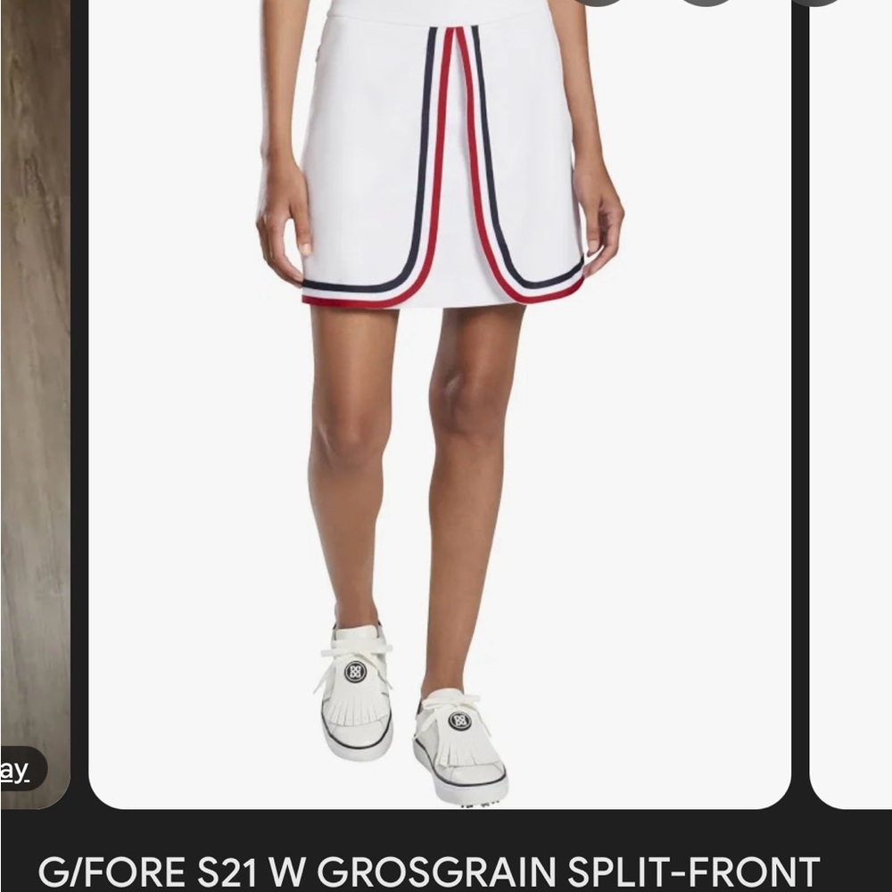 G/FORE Women's White Mini Skirt with Red and Blue Accents